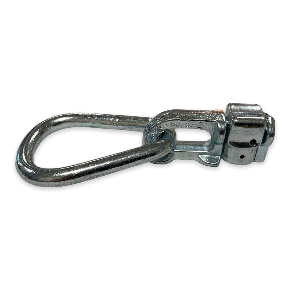 Double Stud Fitting for Aluminium Captive Track, featuring a sturdy metal chain link and hook. Ideal for securing loads, supports up to 2250Kg.