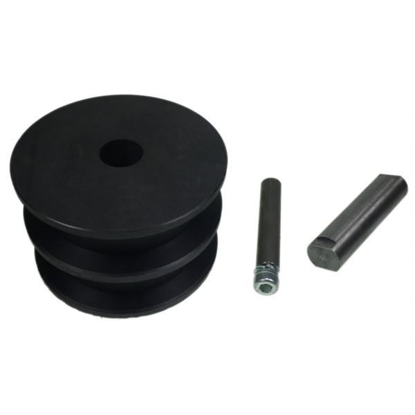 Ram Head Box Pulley Kit for 1T-1.5T lifts, featuring a black metal pulley and rod, ideal for Ross & Bonnyman tail lifts.