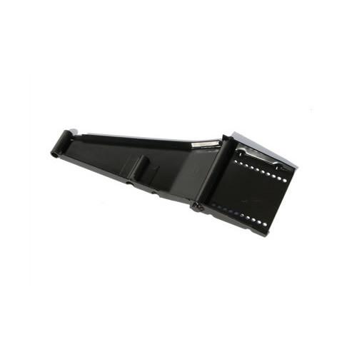 RH Top Panel Closure Plate for Whiting Shutter Doors, a black plastic component with ventilation holes, designed for securing shutter doors on commercial vehicles.