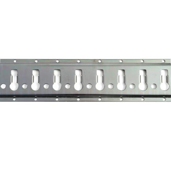 Zinc Plated Universal E-Track Heavy Duty with holes, designed for commercial vehicles and HGV trailers, suitable for 65mm load bar cups.