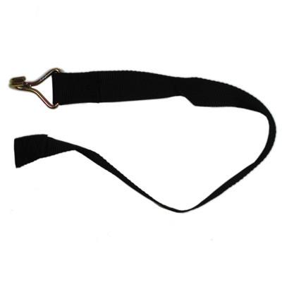 43mm Black Claw Bottom Strap featuring a metal hook, ideal for securing loads in commercial trailers.