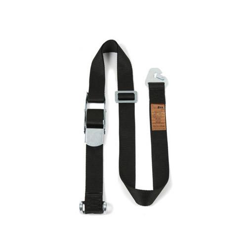 Internal Cargo Straps Snaphook - Rave Hook featuring a black polypropylene strap, zinc-plated overcentre buckle, and carbon steel adjuster for curtainside vehicle load retention.