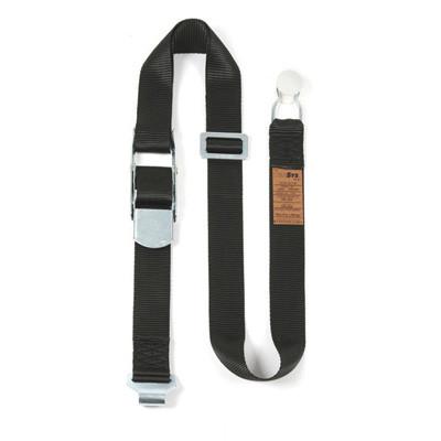 CSI-2C Internal Cargo Straps Roller with black polypropylene webbing and zinc-plated overcentre buckle for securing loads in curtainside vehicles, 4.5m adjustable length.