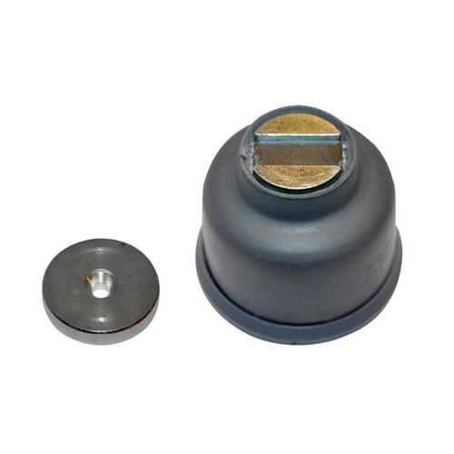 Magnetic Door Retainer Set, featuring a circular metal retaining disc with a central hole, designed for easy installation and robust performance on commercial vehicles.