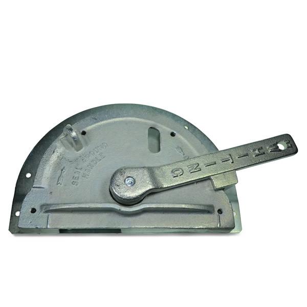 Lock 75-10 Assy Surface Mounted tool, close-up of metal bar and handle, designed for Whiting Shutter Doors by Nationwide Trailer Parts Ltd.