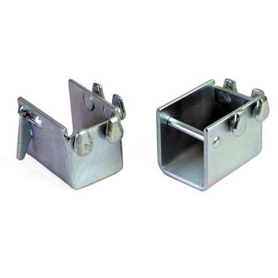 Load Bar Cups - Storage (pair), heavy-duty metal parts for securing load bars, featuring forged pins and welded construction, designed for 60mm x 40mm bars.