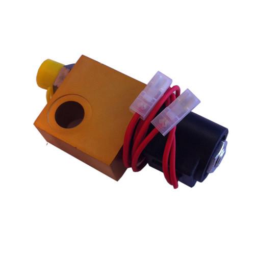 R Valve Body Kit 12v for Ratcliff Palfinger Tail Lifts, featuring a compact design with visible red wires, suitable for large commercial vehicle applications.