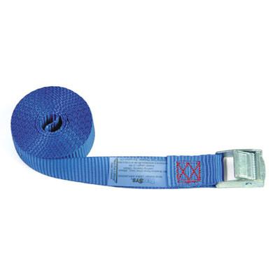 25mm wide Cambuckle strap with aluminum buckle, 5m length, endless format, visible polyester webbing, suitable for load restraint, featured at Nationwide Trailer Parts Ltd.