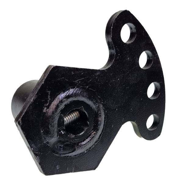 Pin 35x63 suits 1/2 bar, black metal hinge pin with screw holes, ideal for commercial trailer parts.