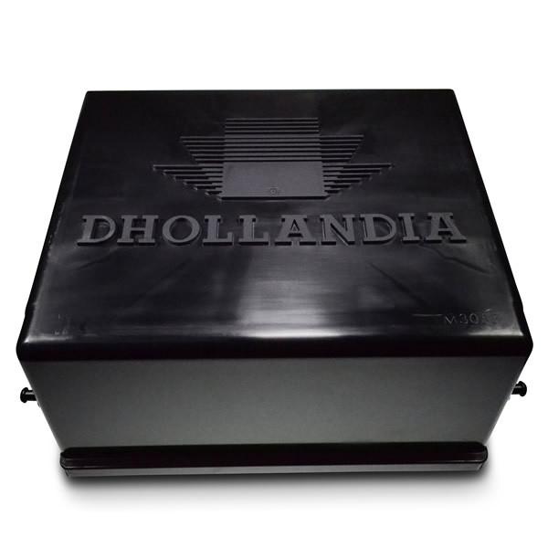 Cover power pack 400-180 2010 for Dhollandia Tail Lifts, shown in a black rectangular box with printed text, suitable for commercial trailer use.