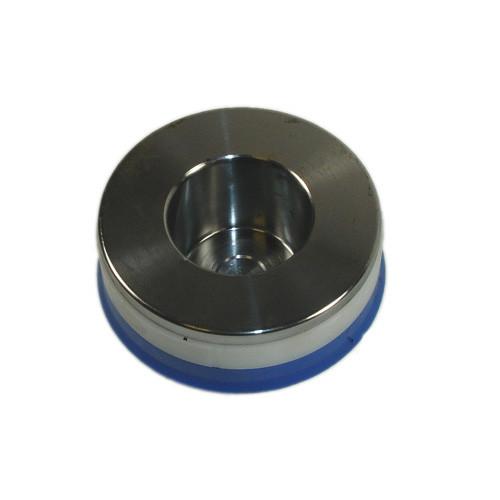 Piston for Dhollandia Tail Lifts, featuring a round metal design with a durable blue and white rubber base, essential for commercial trailer maintenance.