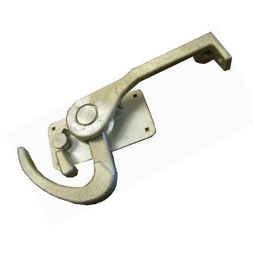 Maximum Security Lock featuring a durable metal hook with screws, designed for secure attachment, ideal for enhancing safety in commercial trailers and vehicles.