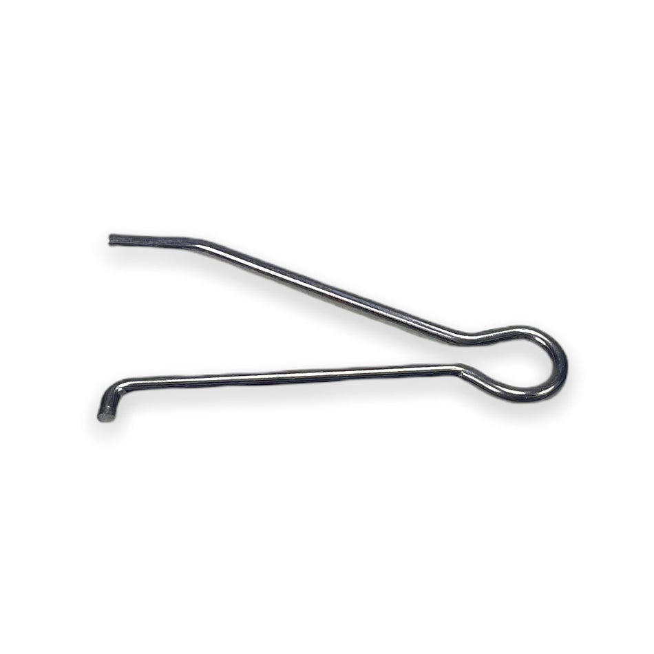 Montracon Curtain Buckle Pin 72mm, a metal tool designed for over centre locking buckles, featured in a detailed close-up.