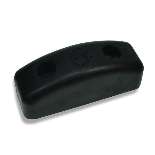 Universal Buffer (127mm x 44mm x 50mm) featuring a black rubber design with multiple holes, ideal for commercial trailer parts.