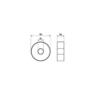 Nylon Roller - REP 15/2 Bracket for Anteo Tail Lifts, featuring a circular design with central hole; dimensions: 70mm diameter, 12mm inner diameter, 28mm thickness.