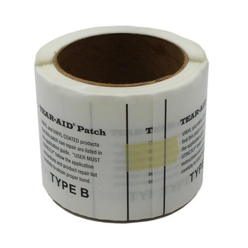 Tear Repair Patches for Curtainsiders, 30ft roll, ideal for large fleets, visible as a cylindrical roll of repair labels, ready to cut and apply.