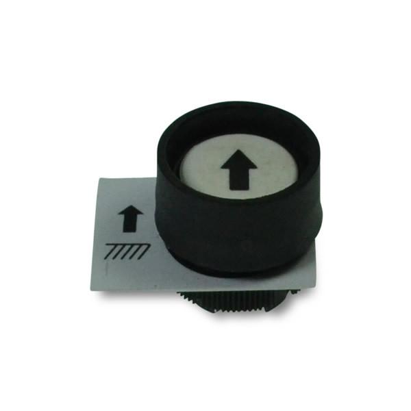 Up Push Button for tail lift switch boxes, featuring a black arrow on a white circular button, designed for efficient operation on commercial trailers.